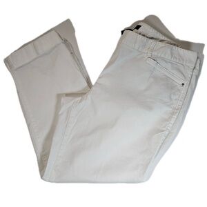 White House Black Market Capris Womens 12 White Stretch Casual Cropped Pants EUC
